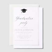 Moderne Eenvoudige Minimalistische Foto Graduation Vellum Uitnodigingen (Offset)