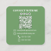 Moderne eenvoudige minimalistische foto QR-code aa Vierkante Visitekaartje (Achterkant)