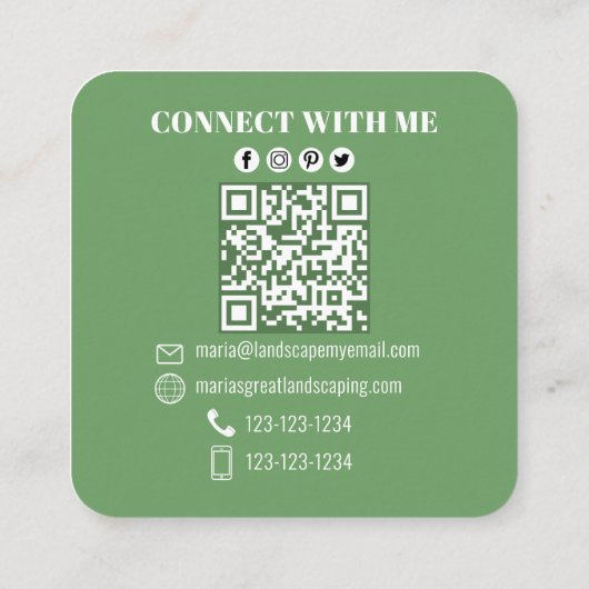 Moderne eenvoudige minimalistische foto QR-code aa Vierkante Visitekaartje (Achterkant)