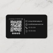 Moderne eenvoudige minimalistische foto QR-code aa Visitekaartje (Achterkant)