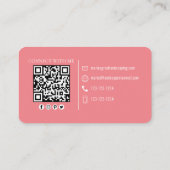Moderne eenvoudige minimalistische foto QR-code aa Visitekaartje (Achterkant)
