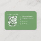 Moderne eenvoudige minimalistische foto QR-code aa Visitekaartje (Achterkant)