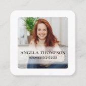 Moderne eenvoudige minimalistische foto-QR-code vo Vierkante Visitekaartje (Voorkant)