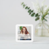 Moderne eenvoudige minimalistische foto-QR-code vo Vierkante Visitekaartje (Staand voorkant)
