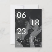 Moderne eenvoudige, minimalistische foto save the date (Voorkant)