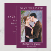 Moderne, eenvoudige, minimalistische fotobehuizing save the date (Voorkant / Achterkant)