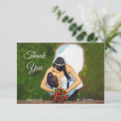 Moderne, eenvoudige minimalistische fotoliefdeshar bedankkaart (Staand voorkant)