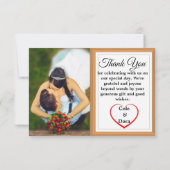 Moderne, eenvoudige minimalistische fotoliefdeshar bedankkaart (Achterkant)