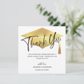 Moderne eenvoudige, minimalistische gouden Afstude Bedankkaart (Staand voorkant)