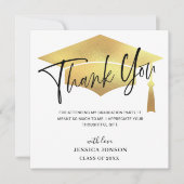 Moderne eenvoudige, minimalistische gouden Afstude Bedankkaart (Voorkant)