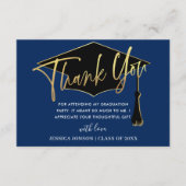 Moderne eenvoudige minimalistische gouden Afstuder Bedankkaart (Voorkant)