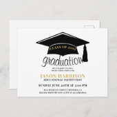 Moderne Eenvoudige Minimalistische Graduation Part Uitnodiging Briefkaart (Voorkant / Achterkant)