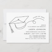 Moderne Eenvoudige Minimalistische GraduPartij Kaart (Voorkant)