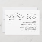 Moderne Eenvoudige Minimalistische GraduPartij Kaart (Voorkant)