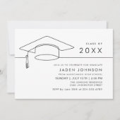 Moderne Eenvoudige Minimalistische GraduPartij Kaart (Voorkant)