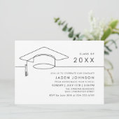 Moderne Eenvoudige Minimalistische GraduPartij Kaart (Staand voorkant)