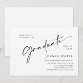 Moderne Eenvoudige Minimalistische GraduPartij Kaart (Voorkant / Achterkant)