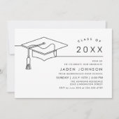 Moderne Eenvoudige Minimalistische GraduPartij Kaart (Voorkant)