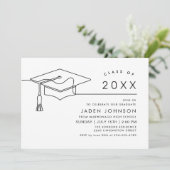 Moderne Eenvoudige Minimalistische GraduPartij Kaart (Staand voorkant)