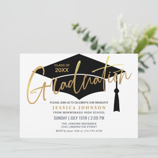 Moderne Eenvoudige Minimalistische GraduPartij Kaart (Staand voorkant)