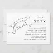 Moderne Eenvoudige Minimalistische GraduPartij Kaart (Voorkant)