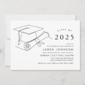 Moderne Eenvoudige Minimalistische GraduPartij Kaart (Voorkant)