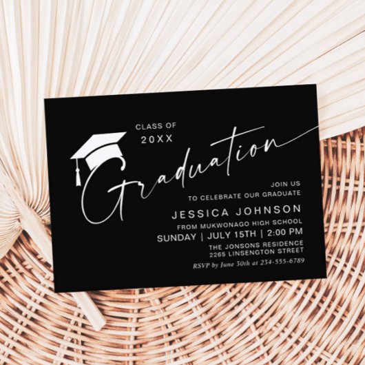 Moderne Eenvoudige Minimalistische GraduPartij Kaart