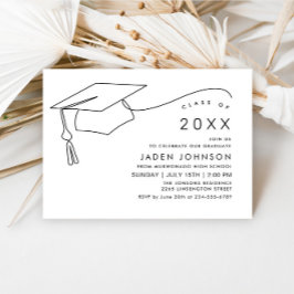 Moderne Eenvoudige Minimalistische GraduPartij Kaart