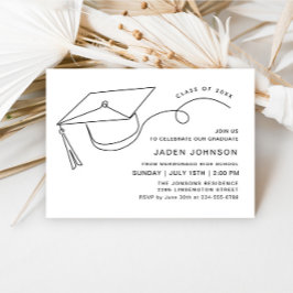 Moderne Eenvoudige Minimalistische GraduPartij Kaart