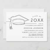 Moderne Eenvoudige Minimalistische GraduPartij Kaart (Voorkant)