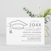 Moderne Eenvoudige Minimalistische GraduPartij Kaart (Staand voorkant)