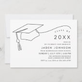 Moderne Eenvoudige Minimalistische GraduPartij Kaart (Voorkant)