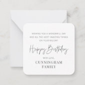 Moderne Eenvoudige Minimalistische Grafische Geluk Notitiekaartje (Voorkant)