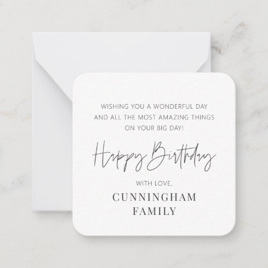 Moderne Eenvoudige Minimalistische Grafische Geluk Notitiekaartje (Voorkant)