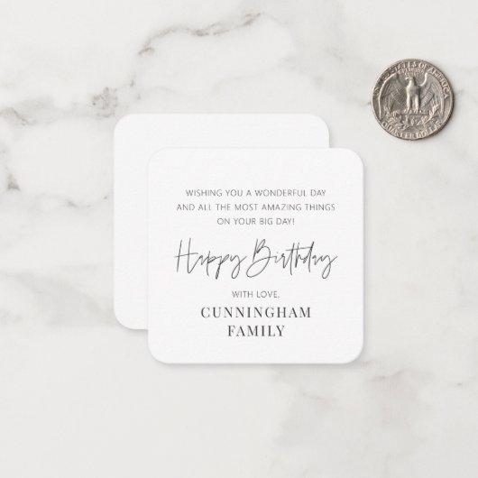 Moderne Eenvoudige Minimalistische Grafische Geluk Notitiekaartje (Voorkant / Achterkant in situ)