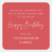 Moderne Eenvoudige Minimalistische Grafische Geluk Vierkante Sticker (Voorkant)