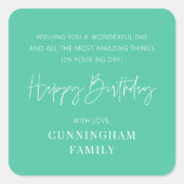 Moderne Eenvoudige Minimalistische Grafische Geluk Vierkante Sticker (Voorkant)