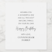 Moderne Eenvoudige Minimalistische Grafische Geluk Wijn Etiket (Enkel label)