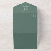 Moderne eenvoudige minimalistische Groene | QR-cod All In One Uitnodiging (Buitenkant)