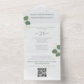 Moderne eenvoudige minimalistische Groene | QR-cod All In One Uitnodiging (Binnen)
