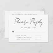 Moderne eenvoudige minimalistische herinneringsrea RSVP kaartje (Voorkant / Achterkant)