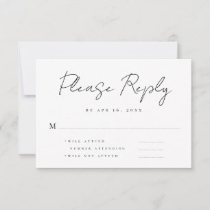 Moderne eenvoudige minimalistische herinneringsrea RSVP kaartje
