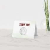 Moderne eenvoudige minimalistische honkbal Dank u Bedankkaart (Voorkant)