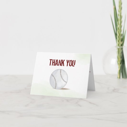 Moderne eenvoudige minimalistische honkbal Dank u Bedankkaart (Voorkant)