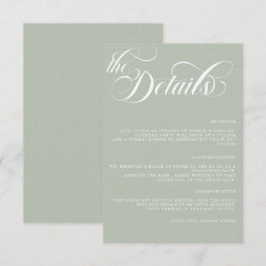 Moderne Eenvoudige Minimalistische Huwelijksdetail Informatiekaartje