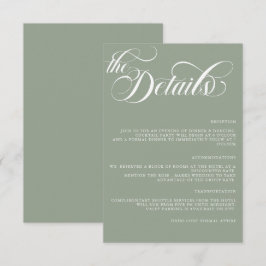 Moderne Eenvoudige Minimalistische Huwelijksdetail Informatiekaartje