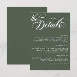 Moderne Eenvoudige Minimalistische Huwelijksdetail Informatiekaartje