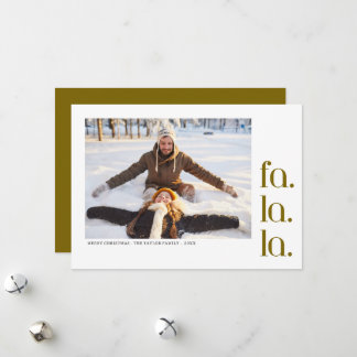 moderne eenvoudige minimalistische kerst fa la la  feestdagenkaart