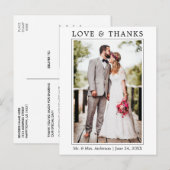 Moderne Eenvoudige Minimalistische Liefde Bedankt Briefkaart (Voorkant / Achterkant)