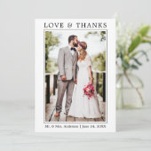 Moderne, eenvoudige, minimalistische liefdeswedden bedankkaart (Staand voorkant)